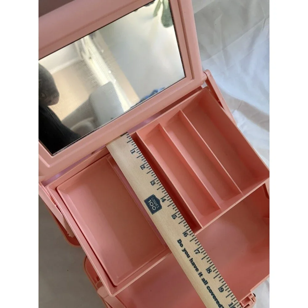 Vintage 90s Pink Caboodles Makeup Jewelry Carrying Case #2425 Organizer Y2K